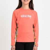 Girls Long Sleeve Floral Rash Vest