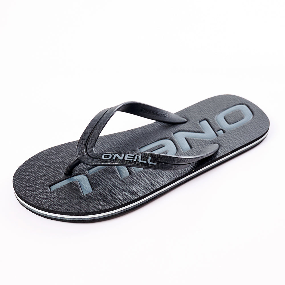 Gray sandal with 'O'Neill' branding on a white background
