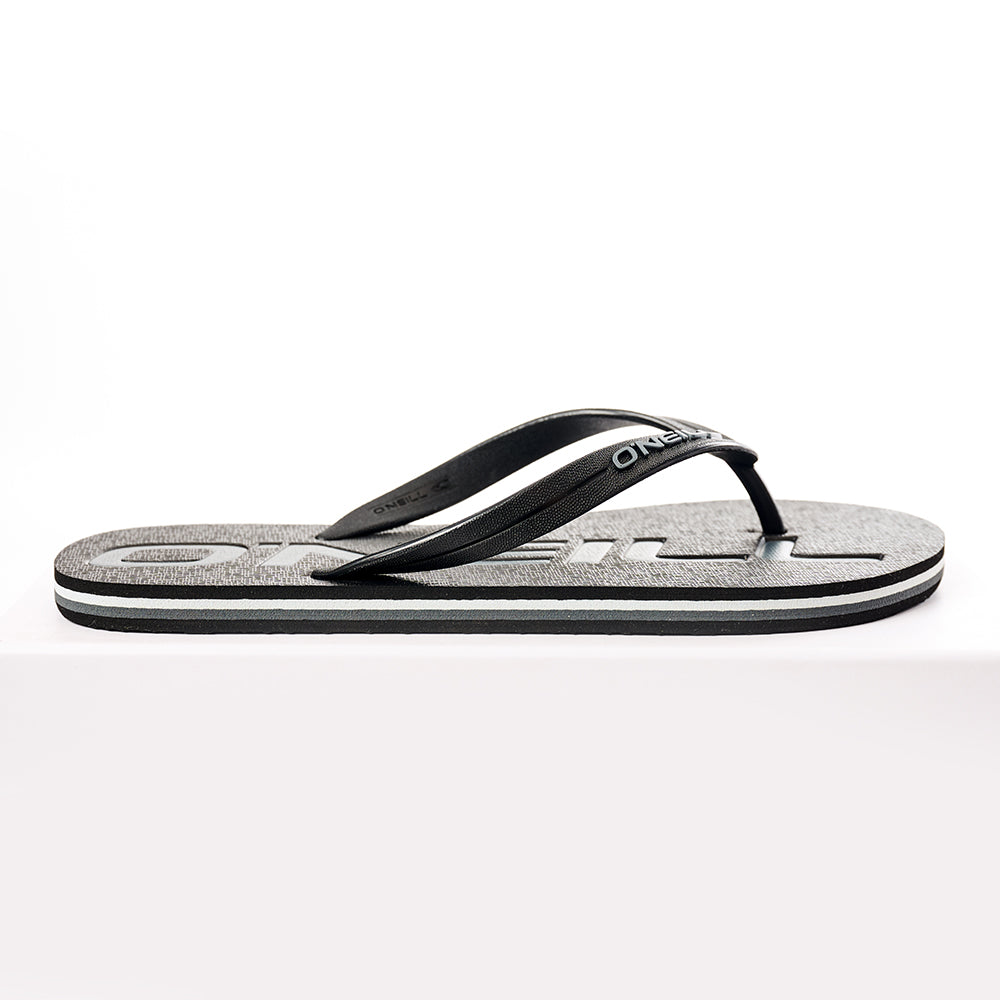 Black and gray sandal on a white background