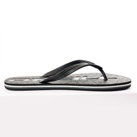 Black and gray sandal on a white background