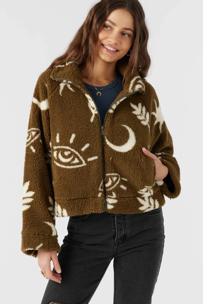 WOMENS RORI HIGH PILE FLEECE CROPPED JACKET