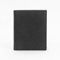 Black leather wallet on a white background