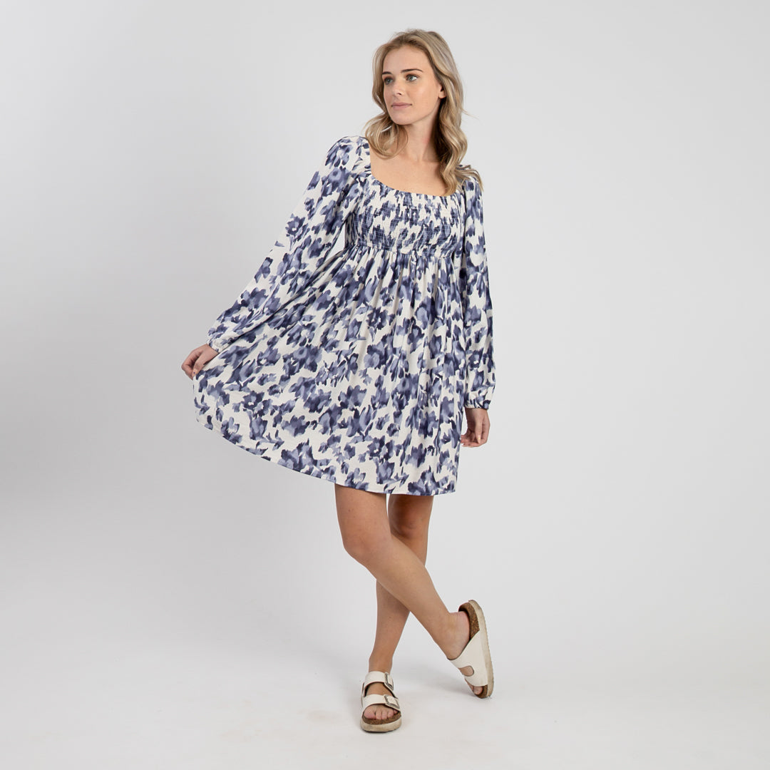 WOMEN'S GRACYN PALM LONG SLEEVE DRESS