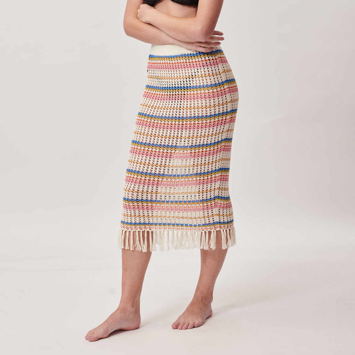 Women's Crocheted Ryan Striped Skirt