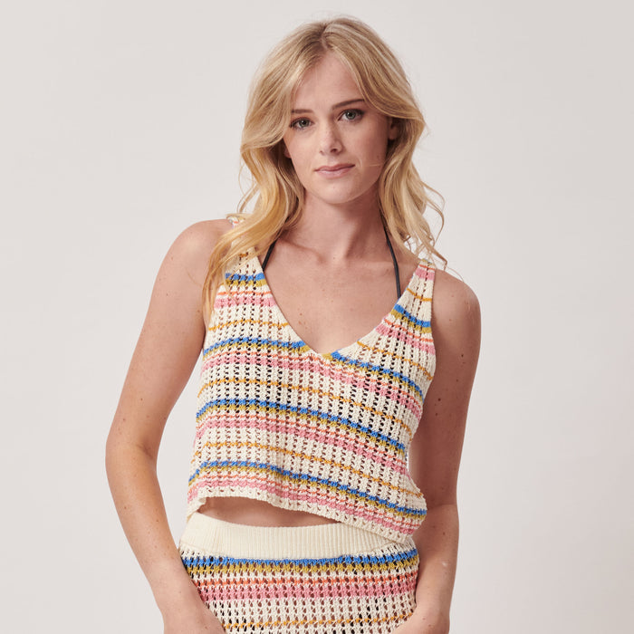 Women's Crocheted Ryan Striped Tank