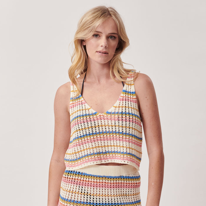 Women's Crocheted Ryan Striped Tank
