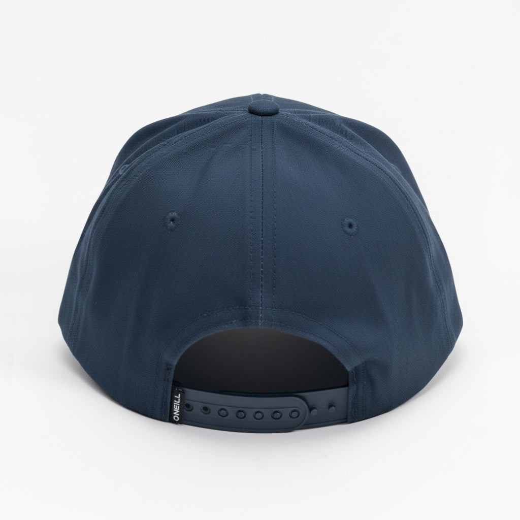 Navy blue baseball cap on a white background