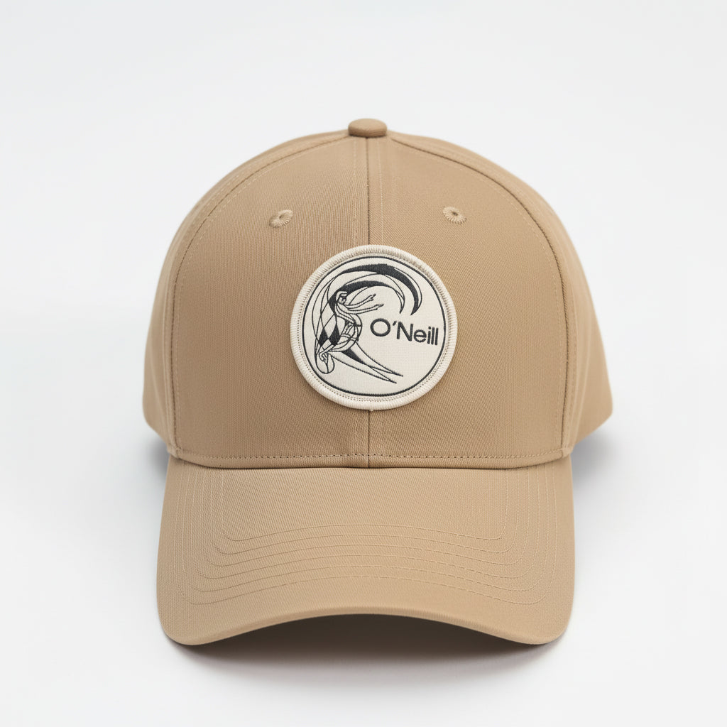 Beige cap with O'Neill logo on a white background